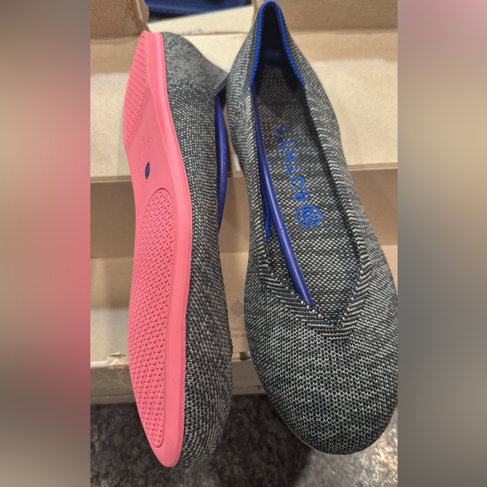 Rothy's Gray and Pink Loafers